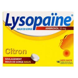 Lysopaine Ambroxol Citron Sans Sucre 18