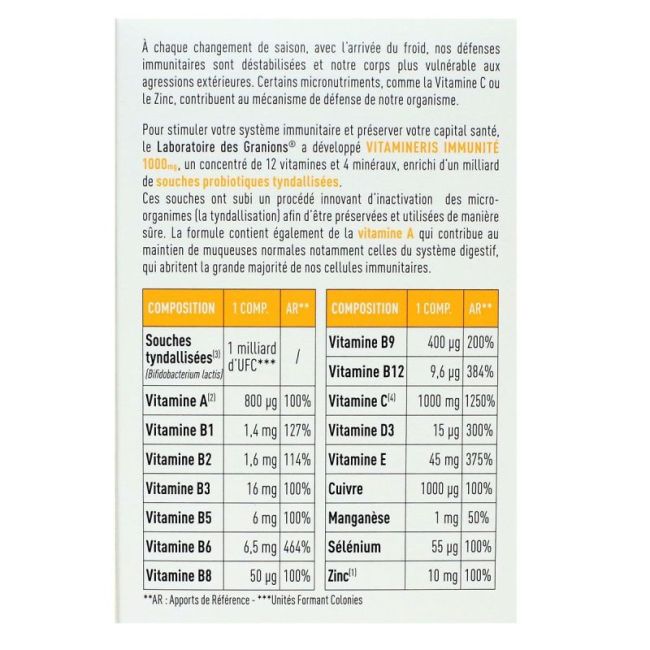 Granions Vitamineris Immunit 1000Mg Cpr28