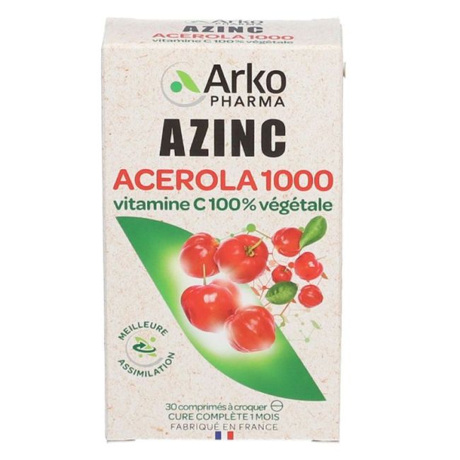 Azinc Vegetal Acerola 1000 Cpr 30