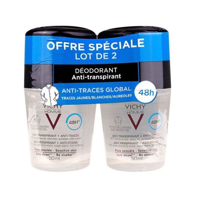 Vichy Homme Deod Anti-Transp 48H 2Billes/