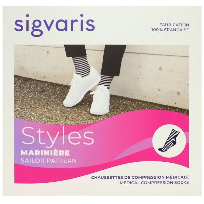 Sigvaris Styl Mar Chauss F Bleu/Blc Sn