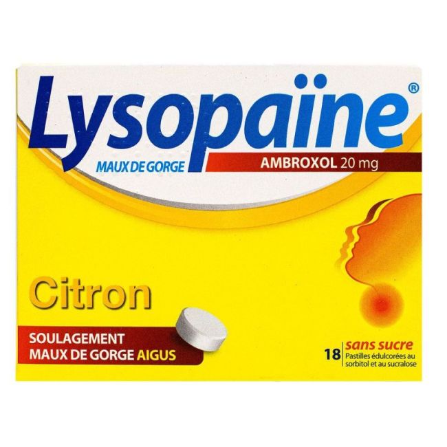 Lysopaine Ambroxol Citron Sans Sucre 18
