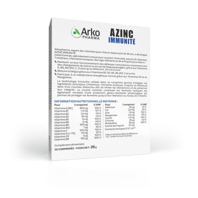 Azinc Immunite 30 Cp