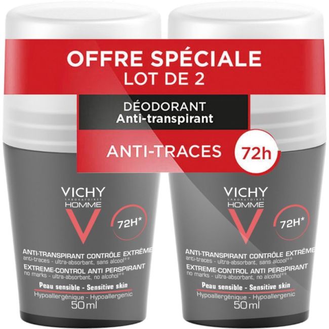 Vichy Homme Deo Bille 72H 2X50Ml